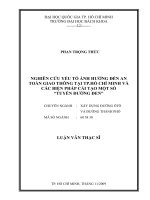Nghiên cứu yếu tố ảnh hưởng đến an toàn giao thông tại TP hồ chí minh và các biện pháp cải tạo một số tuyến đường đen 