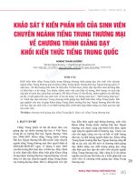 Khảo sát ý kiến phản hồi của sinh viên chuyên ngành tiếng Trung thương mại về chương trình giảng dạy khối kiến thức tiếng Trung Quốc