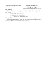 Đề thi giữa HK2 môn Ngữ văn lớp 10 có đáp án - THPT Hùng Vương