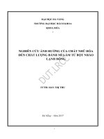Nghiên cứu ảnh hưởng của chất nhũ hóa đến chất lượng bánh mì làm từ bột nhào lạnh đông 