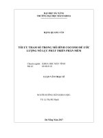 TỐI ƯU THAM SỐ TRONG MÔ HÌNH COCOMO ĐỂ ƯỚC LƯỢNG NỖ LỰC PHÁT TRIỂN PHẦN MỀM Chuyên ngành : KHOA HỌC MÁY TÍNH. LUẬN VĂN THẠC SĨ