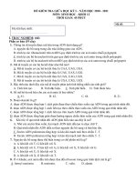 Đề kiểm tra giữa HK1 môn Sinh lớp 12 năm 2020-2021 có đáp án