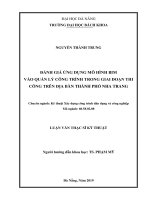 Đánh giá ứng dụng mô hình bim vào quản lý công trình trong giai đoạn thi công trên địa bàn thành phố nha trang 