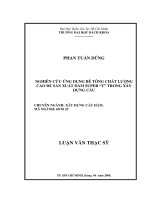 Nghiên cứu ứng dụng bê tông chất lượng cao để sản xuất dầm super t trong xây dựng cầu 