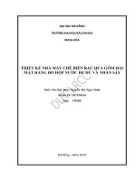 Thiết kế nhà máy chế biến rau quả gồm hai mặt hàng đồ hộp nước đu đủ và nhãn sấy 