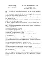 Đề kiểm tra 1 tiết HK2 môn Sinh lớp 12 năm 2019-2020 - THPT Phan Ngọc Hiển