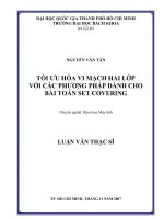 Tối ưu hóa vi mạch hai lớp với các phương pháp dành cho bài toán set covering 