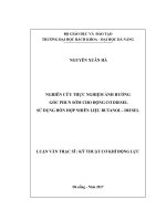 Nghiên cứu thực nghiệm ảnh hưởng góc phun sớm cho động cơ diesel sử dụng hỗn hợp nhiên liệu butanol diesel 