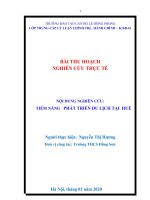 Bài  thu hoạch lớp trung cấp LLCT  tiềm năng và giải pháp cho du lịch huế