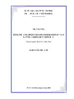 Dùng phương pháp column generation để sắp xếp thời khóa biểu môn học 