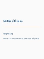 Bài giảng Tối ưu hóa nâng cao - Chương 1: Giới thiệu về tối ưu hóa