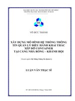 Xây dựng mô hình hệ thống thông tin quản lý điều hành khai thác xếp dỡ container tại cảng nhà rồng   khánh hội 