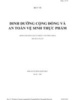 Ebook Dinh dưỡng cộng đồng và an toàn vệ sinh thực phẩm: Phần 1