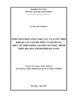Tính toán khả năng chịu lực của cốt thép khoan cấy vào bê tông và đánh giá thực tế triển khai tại một số công trình trên địa bàn thành phố đà nẵng 