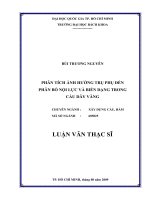 Phân tích ảnh hưởng trụ phụ đến phân bố nội lực và biến dạng trong cầu dây văng 