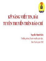 Bài giảng Kỹ năng viết tin, bài tuyên truyền trên báo chí