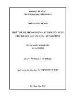 Thiết kế hệ thống điện mặt trời nối lưới cho khách sạn sài gòn quảng bình 