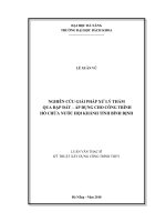 Nghiên cứu giải pháp xử lý thấm qua đập đất áp dụng cho công trình hồ chứa nước hội khánh tỉnh bình định 