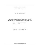 Khảo sát khả năng ứng dụng enzyme ligninase từ aspergillus niger xử lý mạt dừa 