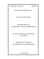 Tóm tắt Luận văn Thạc sĩ Luật hiến pháp và Luật hành chính: Thực hiện pháp luật về thanh tra Y tế tại thành phố Hà Nội
