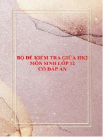 Bộ đề kiểm tra giữa HK2 môn Sinh lớp 12 năm 2020-2021 có đáp án