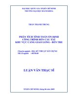 Phân tích tính toán ổn định công trình bến cầu tàu khu vực cảng giao long   bến tre 