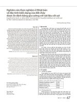 Nghiên cứu thực nghiệm ở Nhật bản về đặc tính biến dạng của đất chảy được ổn định bằng gia cường với vật liệu cốt sợi