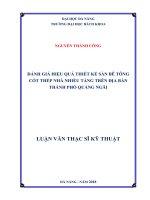 Đánh giá hiệu quả thiết kế sàn bê tông cốt thép nhà nhiều tầng trên địa bàn thành phố đà nẵng 