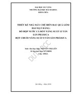Thiết kế nhà máy chế biến rau quả gồm hai mặt hàng chính đồ hộp nước cà rốt có năng suất 12 tấn sản phẩm ca và bột chuối có năng suất 8 tấn sản phẩm ca 