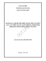 Đánh giá ảnh hưởng biên dạng thân xe đến lực cản trên xe du lịch toyota fortuner 2018 bằng phần mềm ansys fluent 