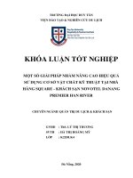 Khóa luận tốt nghiệp Quản trị Du lịch và Khách sạn Một số giải pháp nhằm nâng cao hiệu quả sử dụng cơ sở vật chất kỹ thuật tại nhà hàng Square  Khách sạn Novotel Danang Premier Han River