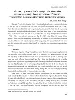 Bài học lịch sử về đối thoại liên tôn giáo từ mối quan hệ Lão - Phật - Nho - tôn giáo tín ngưỡng bản địa miền Trung thời chúa Nguyễn