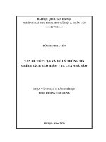Vấn đề tiếp cận và xử lý thông tin chính sách bảo hiểm y tế của nhà báo 