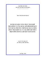 Đánh giá khả năng phát thải khí nhà kính và ứng dụng mô hình hồi quy xây dựng phương trình dự báo lượng phát thải khí co2 và ch4 trên hồ thủy điện sông bung 4 huyện nam giang 