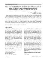 Tuân thủ thuốc điều trị ở người bệnh tăng huyết áp điều trị ngoại trú tại Bệnh viện Đa khoa Nông nghiệp I và một số yếu tố liên quan