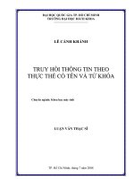 Truy hồi thông tin theo thực thể có tên và từ khóa 