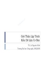 Bài giảng Giới thiệu lập trình: Kiểu dữ liệu cơ bản - TS. Lê Nguyên Khôi