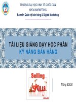 Slide bài giảng môn  Kỹ năng bán hàng