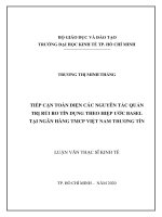Tiếp cận toàn diện các nguyên tắc quản trị rủi ro tín dụng theo hiệp ước basel tại ngân hàng TMCP việt nam thương tín 