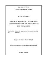 Tính toán độ võng của dầm bê tông cốt thép theo tcvn 5574 2012 và một số tiêu chuẩn khác 