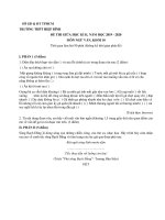 Đề thi giữa HK2 môn Ngữ văn lớp 10 năm 2019-2020 có đáp án - THPT Hiệp Bình