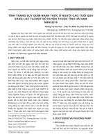 Tình trạng suy giảm nhận thức ở người cao tuổi qua sàng lọc tại một số huyện thuộc tỉnh Hà Nam năm 2018