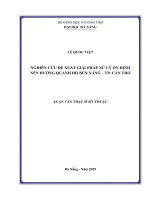 Nghiên cứu đề xuất giải pháp xử lý ổn định nền đường quanh hồ bún xáng thành phố cần thơ 