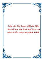 Luận văn: Một số giải pháp khai thác, phát triển tuyến du lịch chủ đề 