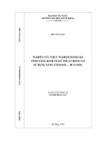 Nghiên cứu thực nghiệm đánh giá tính năng kinh tế kỹ thuật động cơ sử dụng xăng ethanol butanol 
