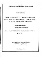 Thực trạng quản lý, chăm sóc người bệnh đái tháo đường tại trung tâm y tế thành phố nam định năm 2017 