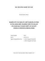 Nghiên cứu tác dụng ức chế vi khuẩn in vitro và ứng dụng điều trị bệnh viêm tử cung bò của nano bạc và dịch chiết cây sài đất wedelia chinensis (osbeck) merr   