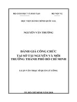 Tóm tắt Luận văn Thạc sĩ Quản lý công: Đánh giá công chức tại Sở Tài nguyên và Môi trường Thành phố Hồ Chí Minh