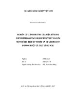 Nghiên cứu ảnh hưởng của việc bổ sung chế phẩm bios vào khẩu phần thức ăn đến một số chỉ tiêu kỹ thuật và hệ vi sinh vật đường ruột gà thịt lông màu   