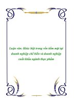 Luận văn: Một số vấn đề về công tác hạch toán kế toán vốn bằng tiền tại  Xí nghiệp chế biến thủy đặc sản  số 10 Đà Nẵng